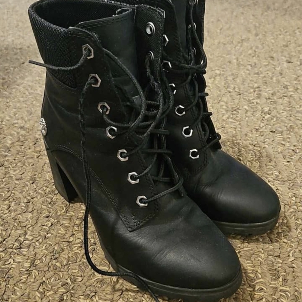 Timberland Black Lace-Up Boots